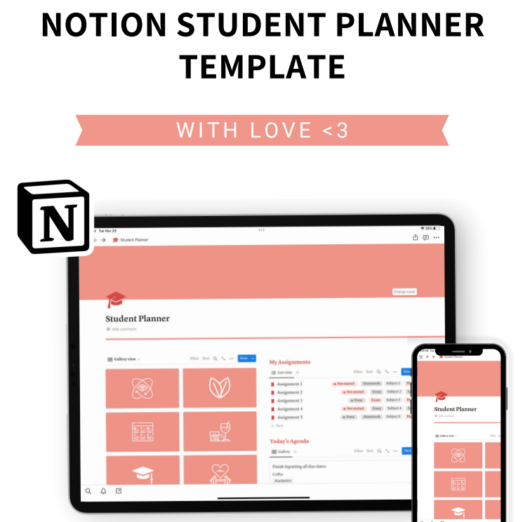 NOTION STUDENT PLANNER TEMPLATE