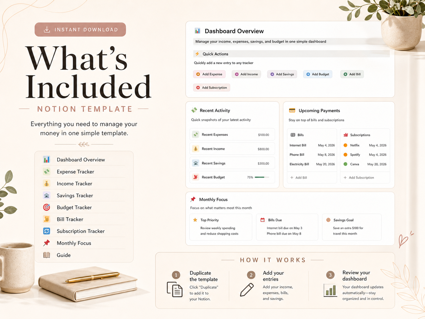 Notion Finance Tracker | Budget Planner & Expense Tracker
