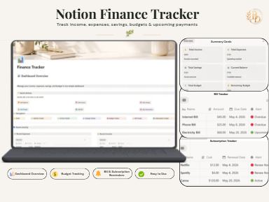 Notion Finance Tracker | Budget Planner & Expense Tracker